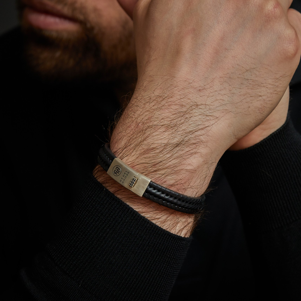 Rebel & Rose Absolutely Leather Armband RR-L0131-S – Zwart