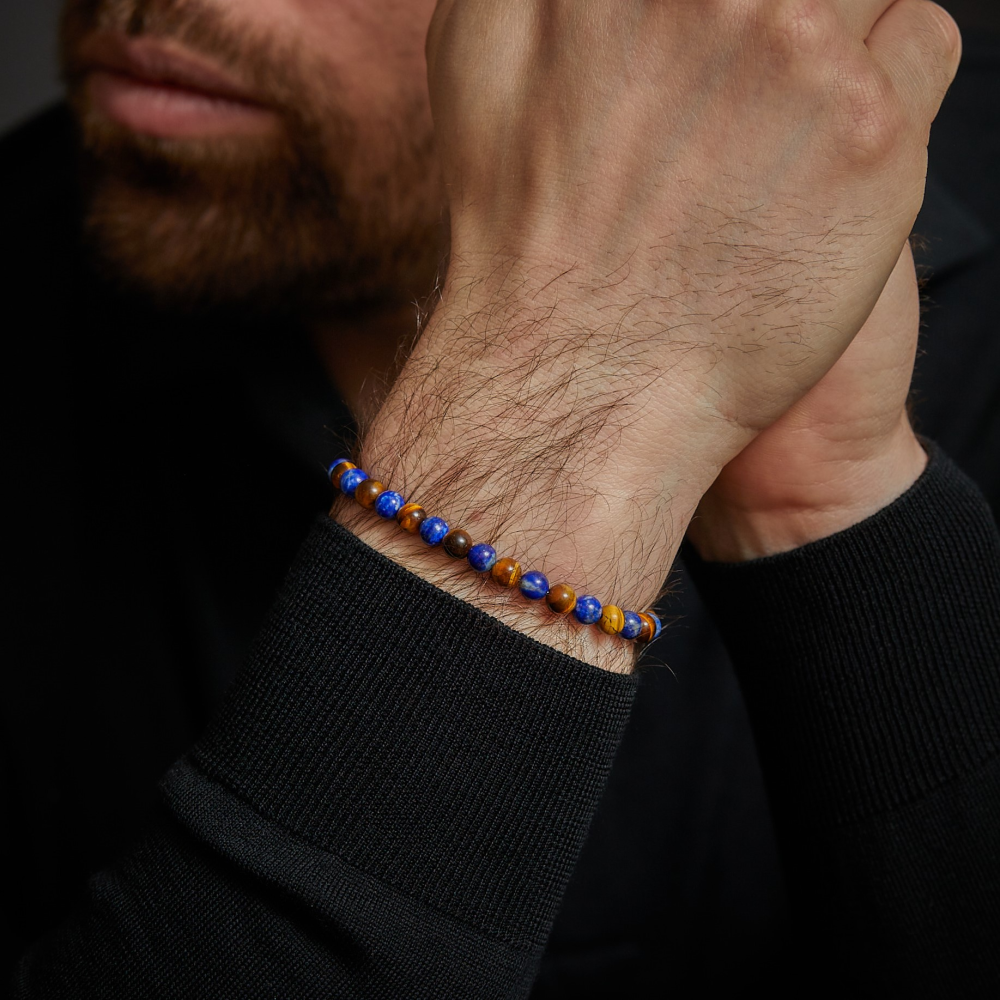 Rebel & Rose Stones Only 6mm Armband RR-60133-S – Bruin, blauw