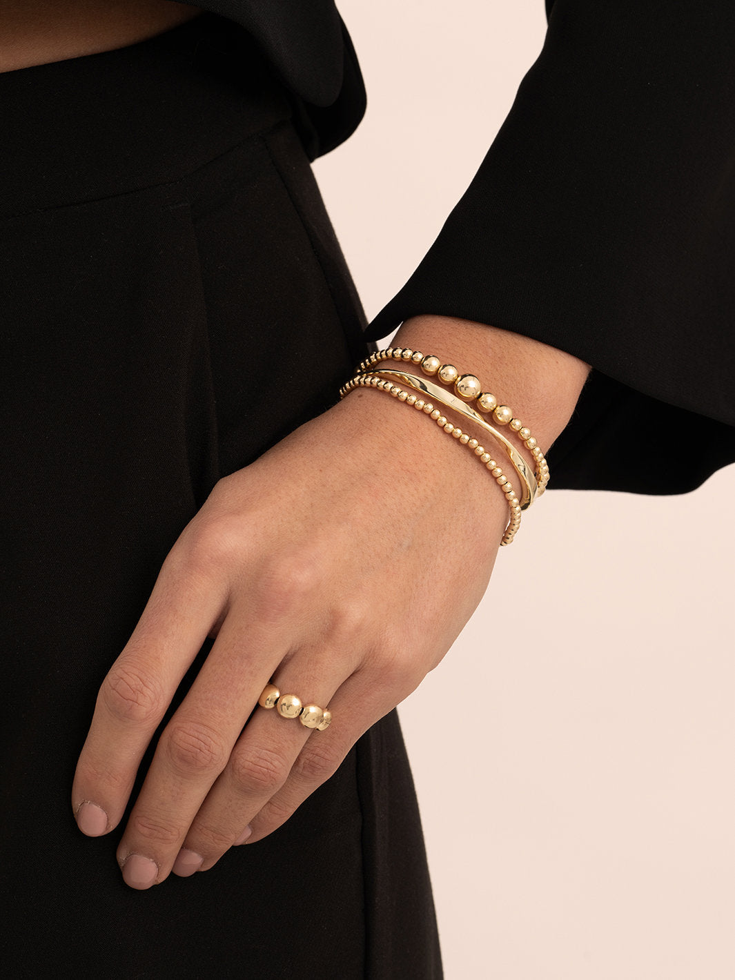 Sparkling Jewels Armband Saturn Small - Gold - 3mm SB-G-3MM-ADD Goudkleurig