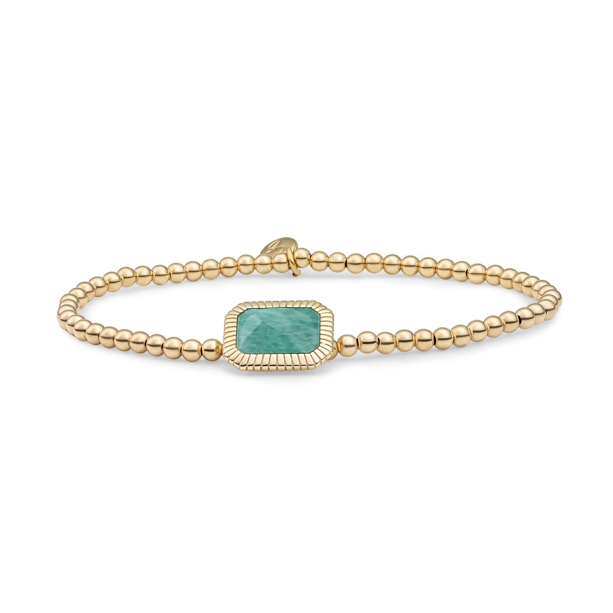 Sparkling Jewels Armband | Gold - Rich Green Amazonite Baguette SB-G-3MM-BAG57