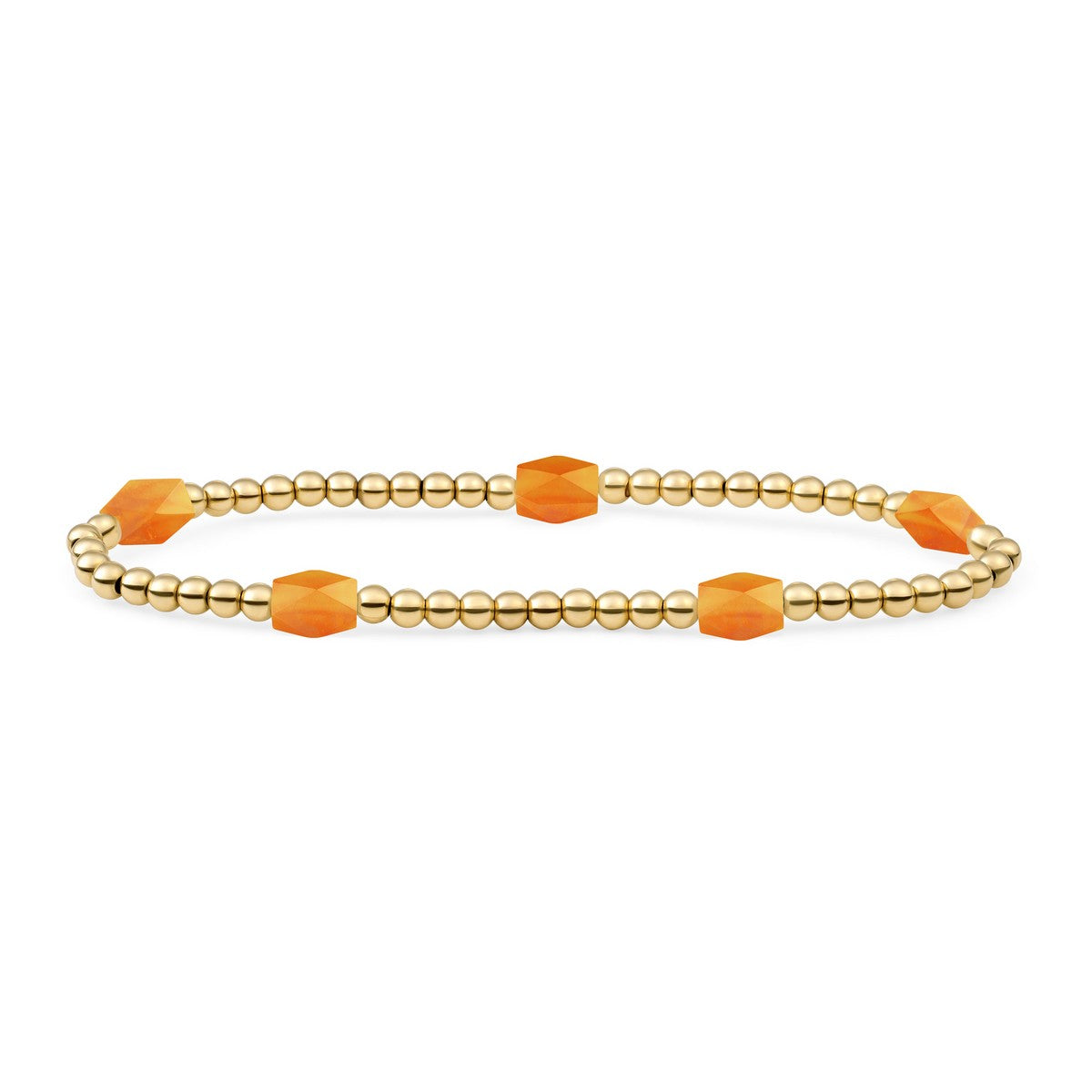 Sparkling Jewels - Armband: Citrine Quartz 3mm Reverse Edge Mix gold plated - SB-G-3MM-BAR-G38, exclusief en kwalitatief hoogwaardig. Ontdek nu!