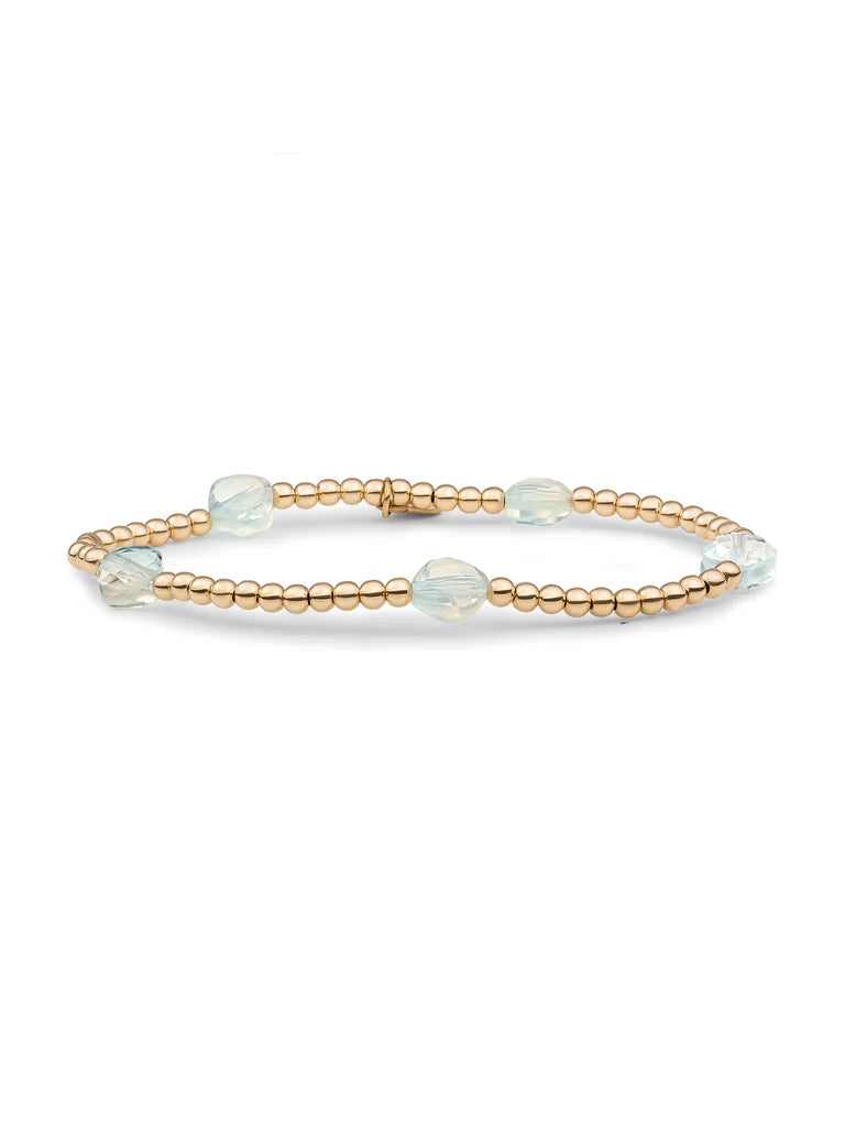 Sparkling Jewels armband Opalite Cushion Cut Beads - Gold SB-G-3MM-CC-G14 - PansiteNederland.nl