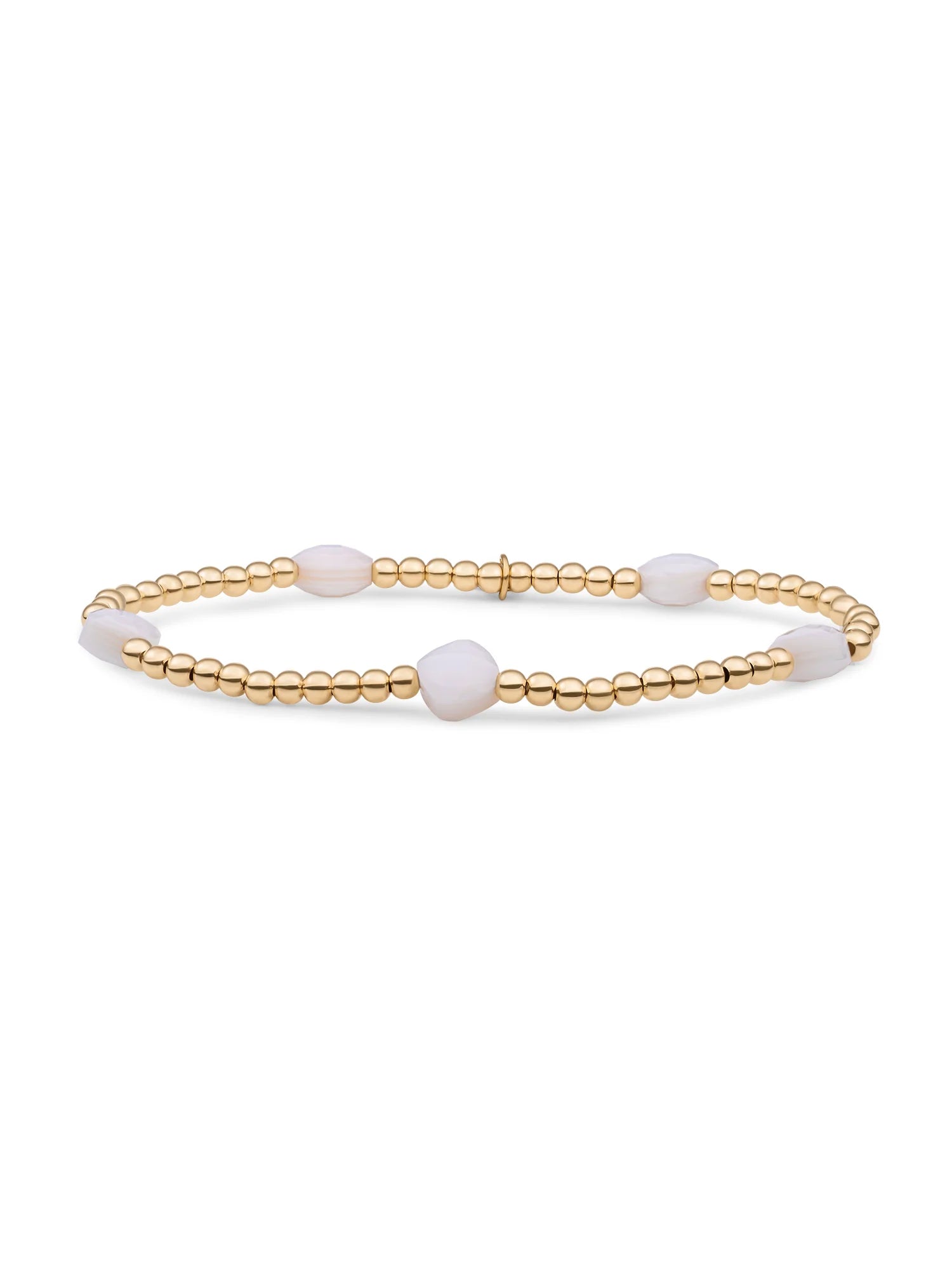 Sparkling Jewels armband Pearl Cushion Cut Beads - Gold SB-G-3MM-CC-PEARL - PansiteNederland.nl
