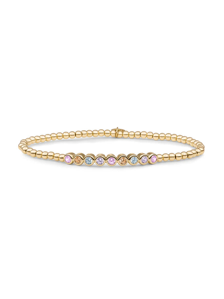 Sparkling Jewels armband Crystal Tube - Gold - Multi CZ SB-G-3MM-TB05 - PansiteNederland.nl