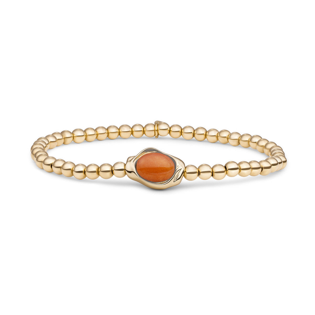 Sparkling Jewels Armband Aventurijn SB-G-4MM-FLG28 Goudkleurig