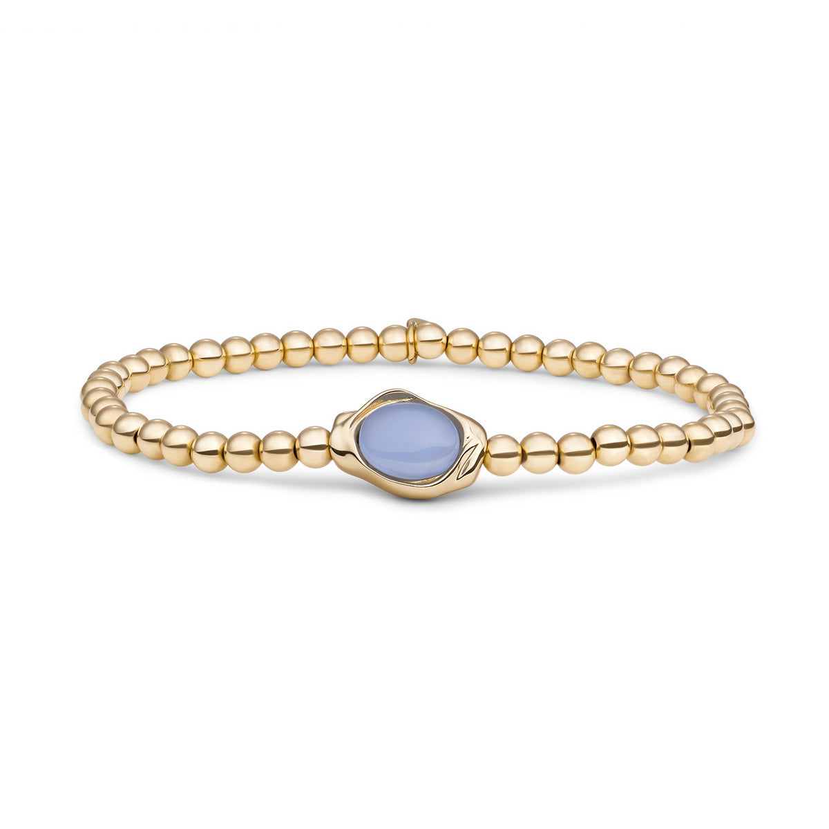 Sparkling Jewels Armband Jade SB-G-4MM-FLG68 Goudkleurig