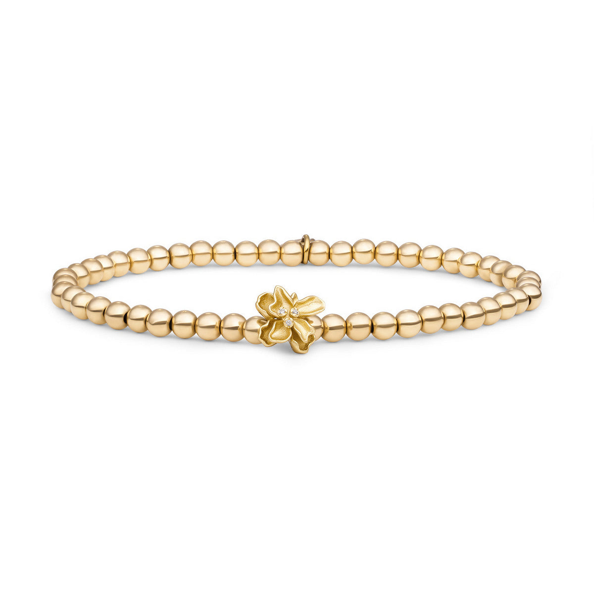 Sparkling Jewels Armband Zirkonia SB-G-4MM-FLOWER-02 Goudkleurig