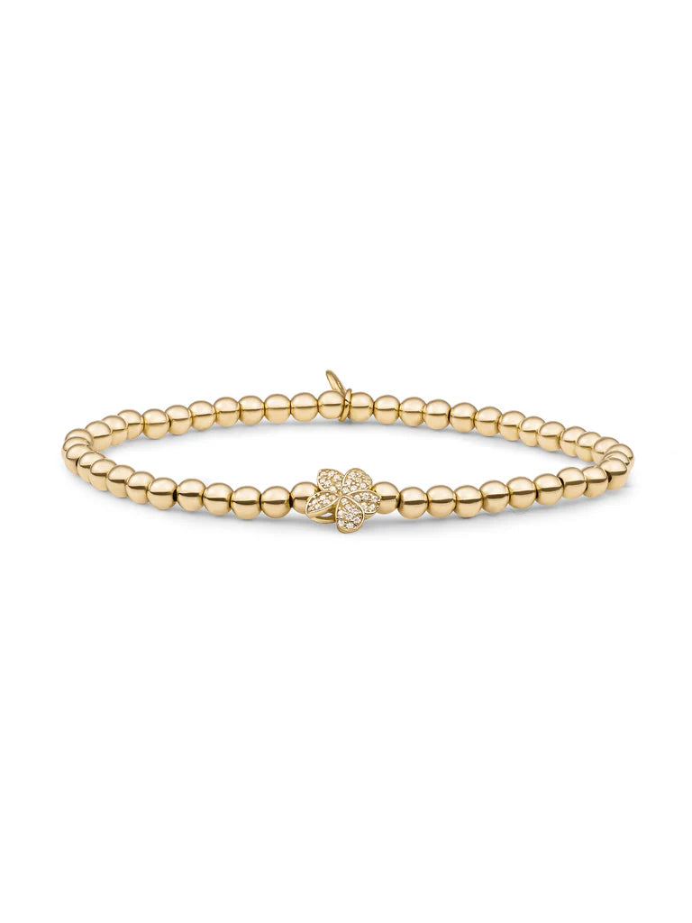 Sparkling Jewels armband Flora Disc Gold - White CZ SB-G-4MM-FLOWER - PansiteNederland.nl