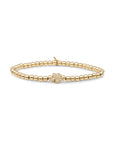 Sparkling Jewels armband Flora Disc Gold - White CZ SB-G-4MM-FLOWER - PansiteNederland.nl