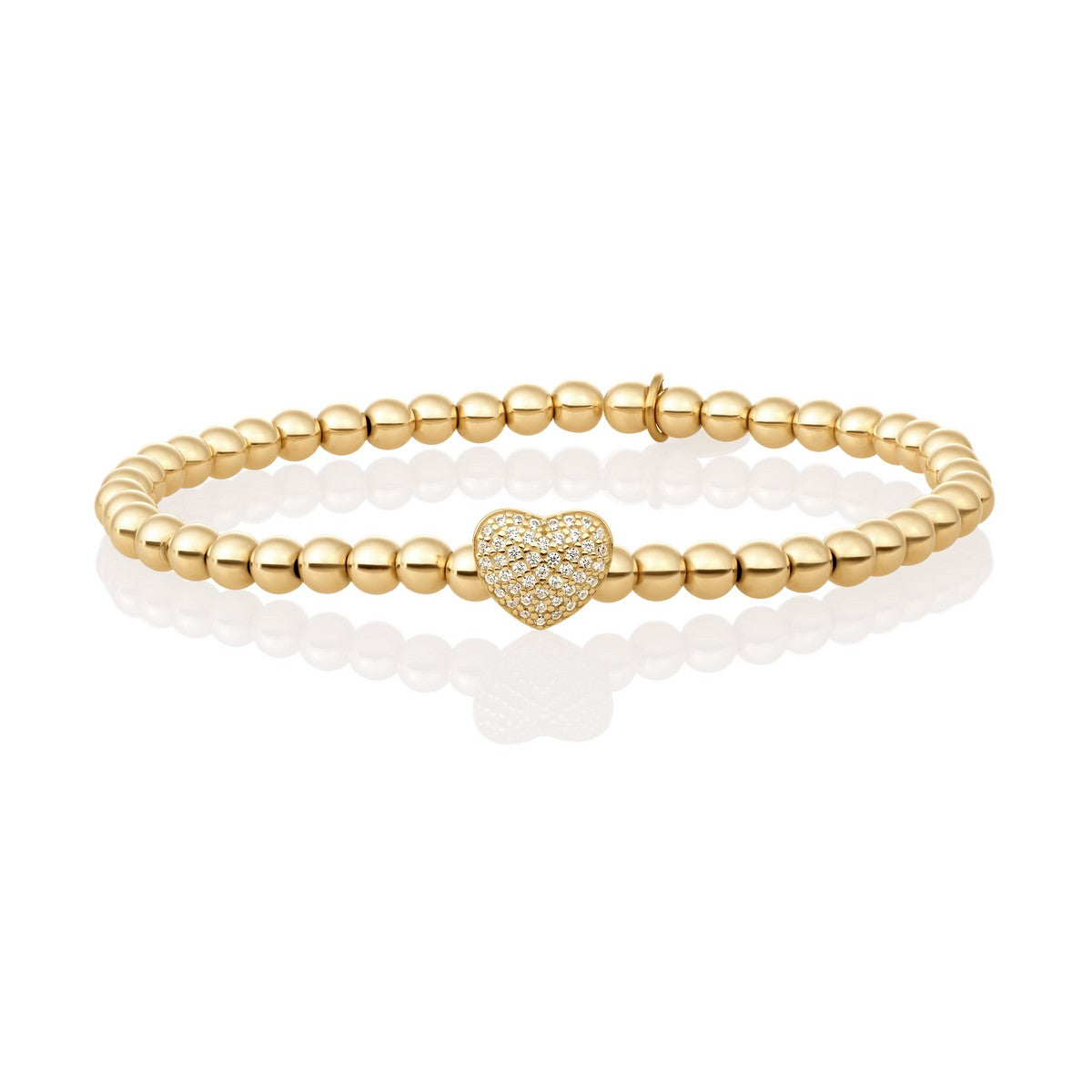 Sparkling Lewels armband Heart Disc Gold - White CZ SB-G-4MM-HEART - PansiteNederland.nl