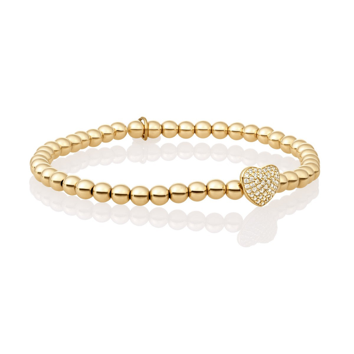Sparkling Lewels armband Heart Disc Gold - White CZ SB-G-4MM-HEART - PansiteNederland.nl