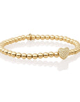 Sparkling Lewels armband Heart Disc Gold - White CZ SB-G-4MM-HEART - PansiteNederland.nl