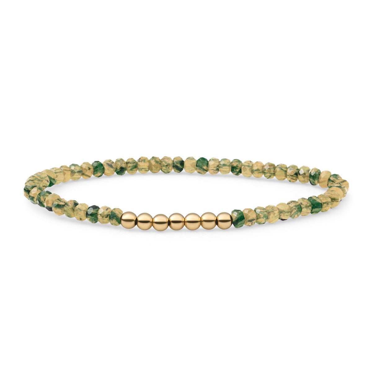 Sparkling Jewels - Gem: Ya'an Green Jade 4mm Reverse Universe gold plated SB-G-4MM-RLI-G55, exclusief en kwalitatief hoogwaardig. Ontdek nu!