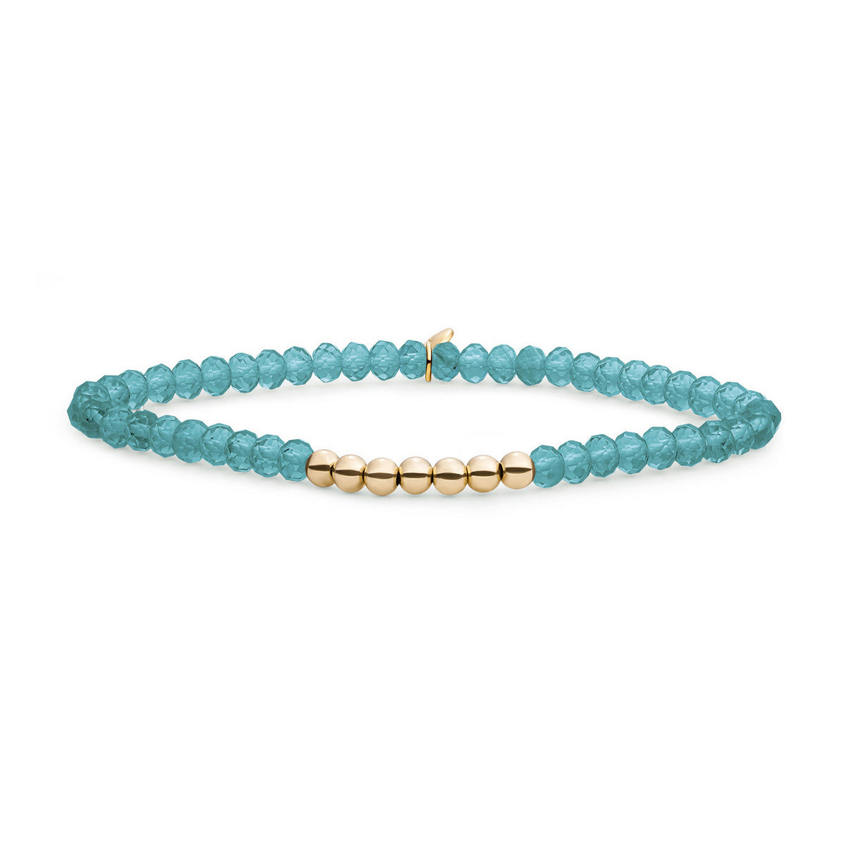 Sparkling Jewels Armband Turkoois SB-G-4MM-RLI-G70 Goudkleurig