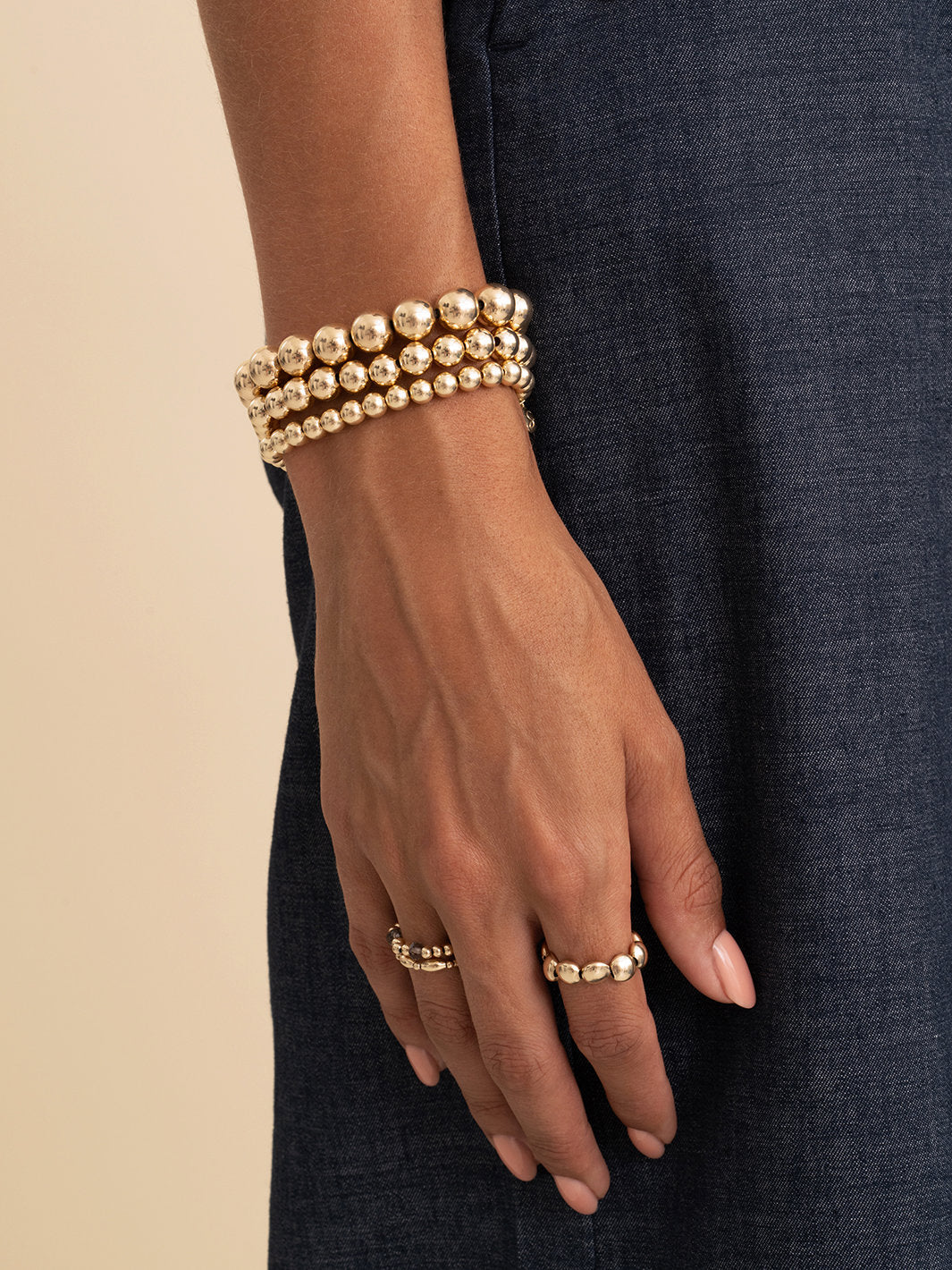 Sparkling Jewels Armband Saturn Large - Gold plated - 6mm SB-G-6MM-ADD Goudkleurig