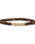 Sparkling Lewels armband Tiger Eye 6mm fuse beads - Silver SB-S-6MM-FUSE-G09 - PansiteNederland.nl
