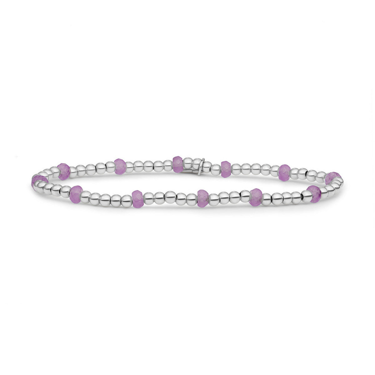 Sparkling Jewels Armband Amethist SB-GEM05-MIX-FCTRDL Zilverkleurig
