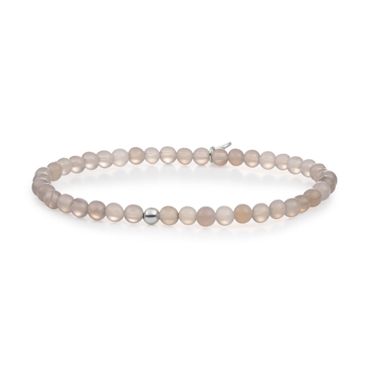 Sparkling Jewels - Armband: Grey Agate Saturn small - SB-GEM31-ADD-4MM, exclusief en kwalitatief hoogwaardig. Ontdek nu!