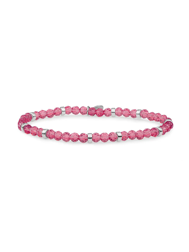 Sparkling Jewels armband Fuchsia Quartz Roundel Interstellar - Silver SB-GEM51-MIX-RDL - PansiteNederland.nl