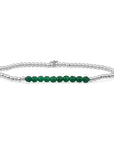 Sparkling Jewels Armband Green Onyx Universe - Silver 3mm SB-GEM53-3MM-LINE - PansiteNederland.nl