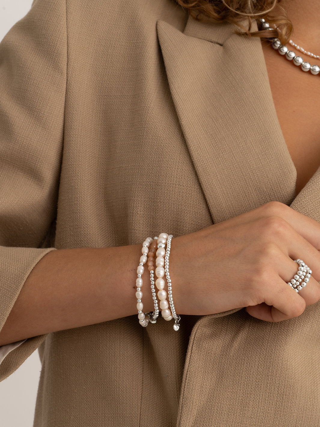 Sparkling Jewels Armband Zonnesteen SB-GEM58-3MM-LINE Zilverkleurig