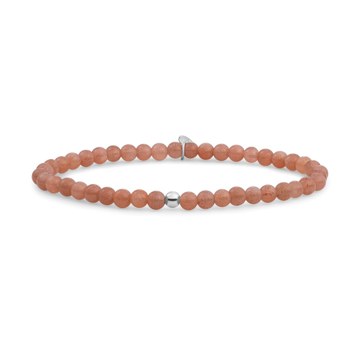 Sparkling Jewels Armband | Sunstone Saturn small - Silver 4mm SB-GEM58-ADD-4MM - PansiteNederland.nl