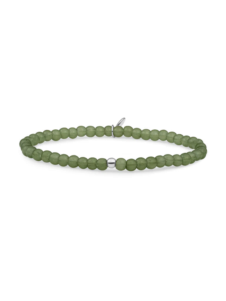 Sparkling Jewels armband Lime Jade Saturn small - Silver - 4mm SB-GEM64-ADD-4MM - PansiteNederland.nl