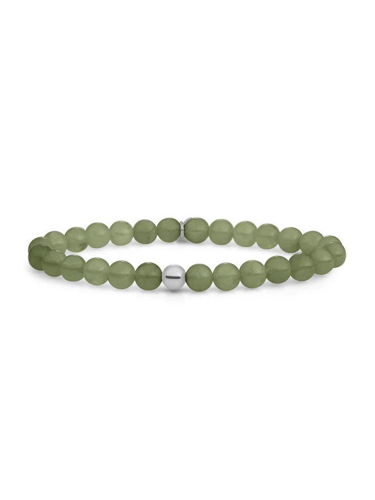 Sparkling Jewels armband Lime Jade Saturn large - Silver - 6mm SB-GEM64-ADD-6MM - PansiteNederland.nl
