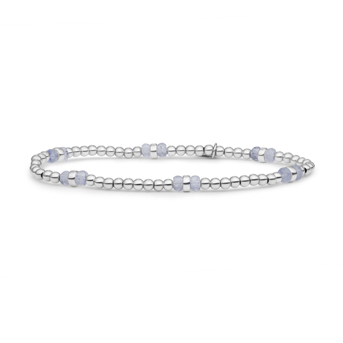 Sparkling Jewels Armband Double Reverse Roundel Ice Blue Kwarts SB-GEM72-MIX-DBFCTRDL Zilverkleurig