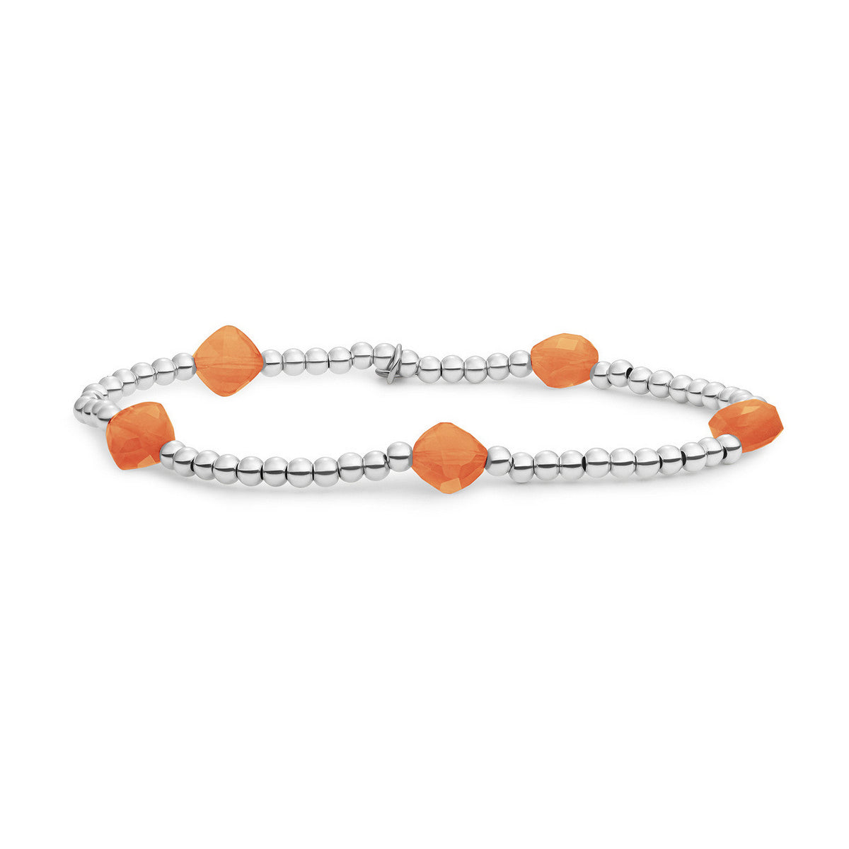 Sparkling Jewels Armband Aventurijn SB-S-3MM-CC-G28 Zilverkleurig
