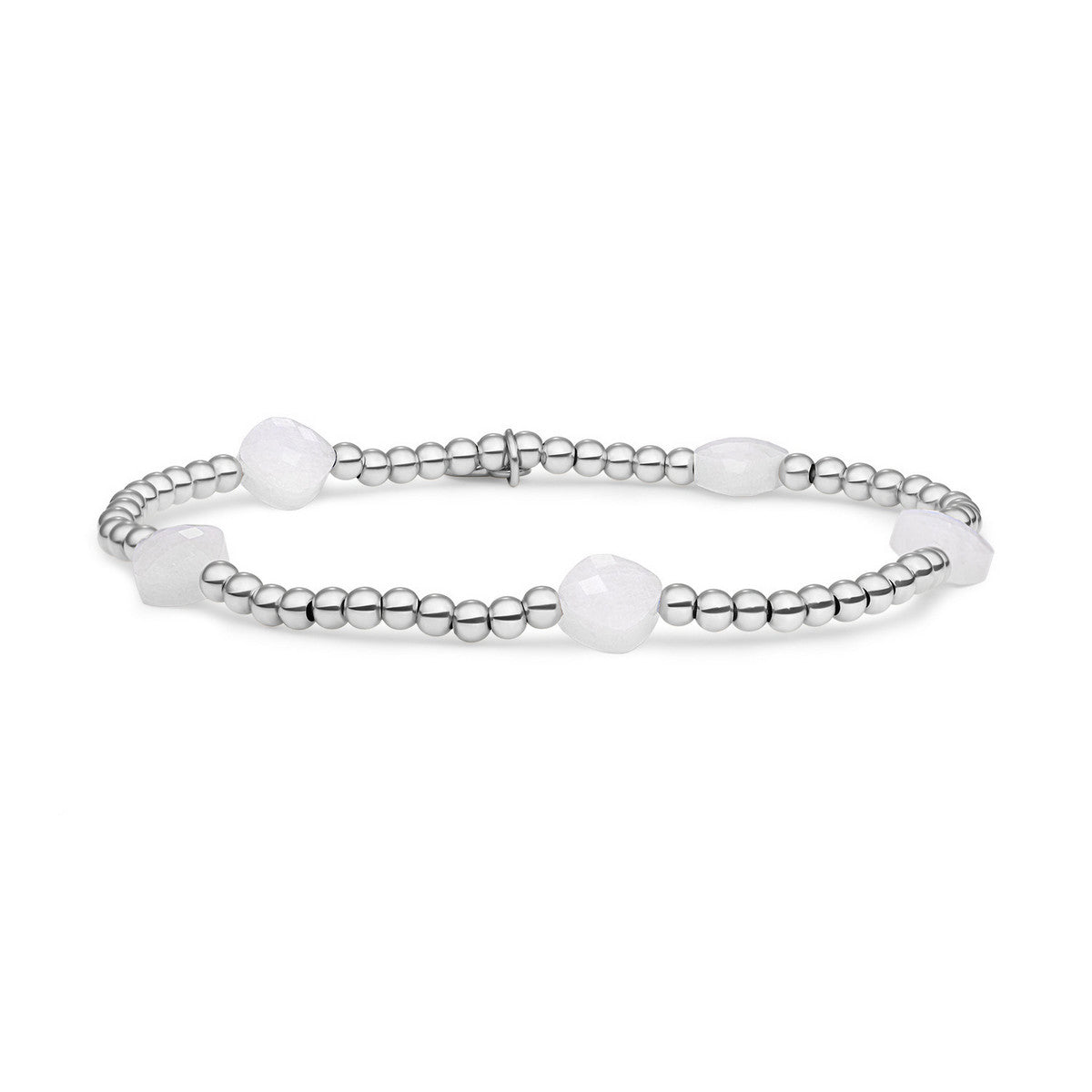 Sparkling Jewels Armband Maansteen SB-S-3MM-CC-G54 Zilverkleurig