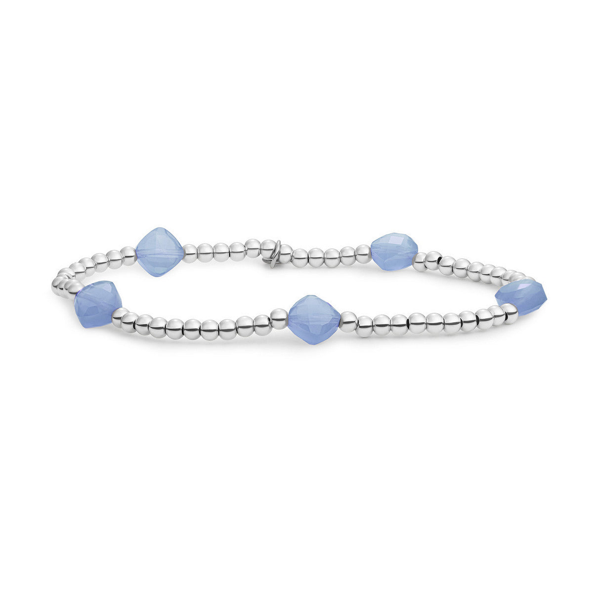 Sparkling Jewels Armband Jade SB-S-3MM-CC-G68 Zilverkleurig