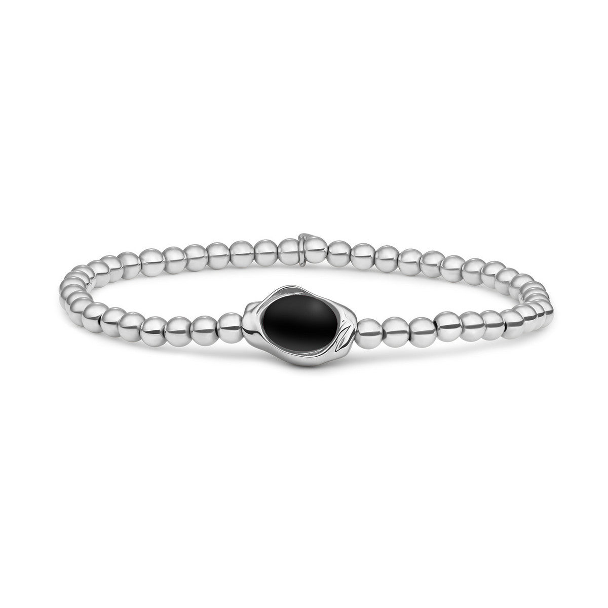 Sparkling Jewels Armband Onyx SB-S-4MM-FLG07 Zilverkleurig