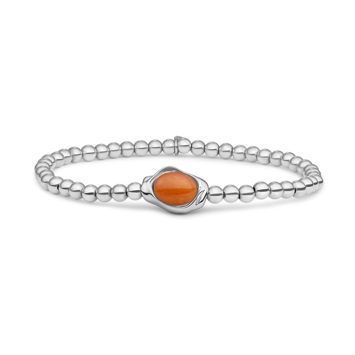 Sparkling Jewels Armband Aventurijn SB-S-4MM-FLG28 Zilverkleurig