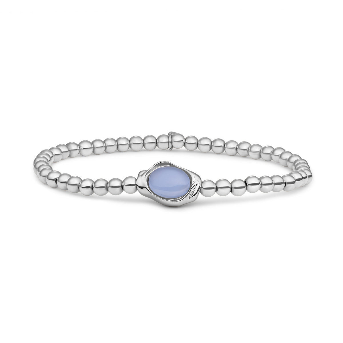 Sparkling Jewels Armband Jade SB-S-4MM-FLG68 Zilverkleurig