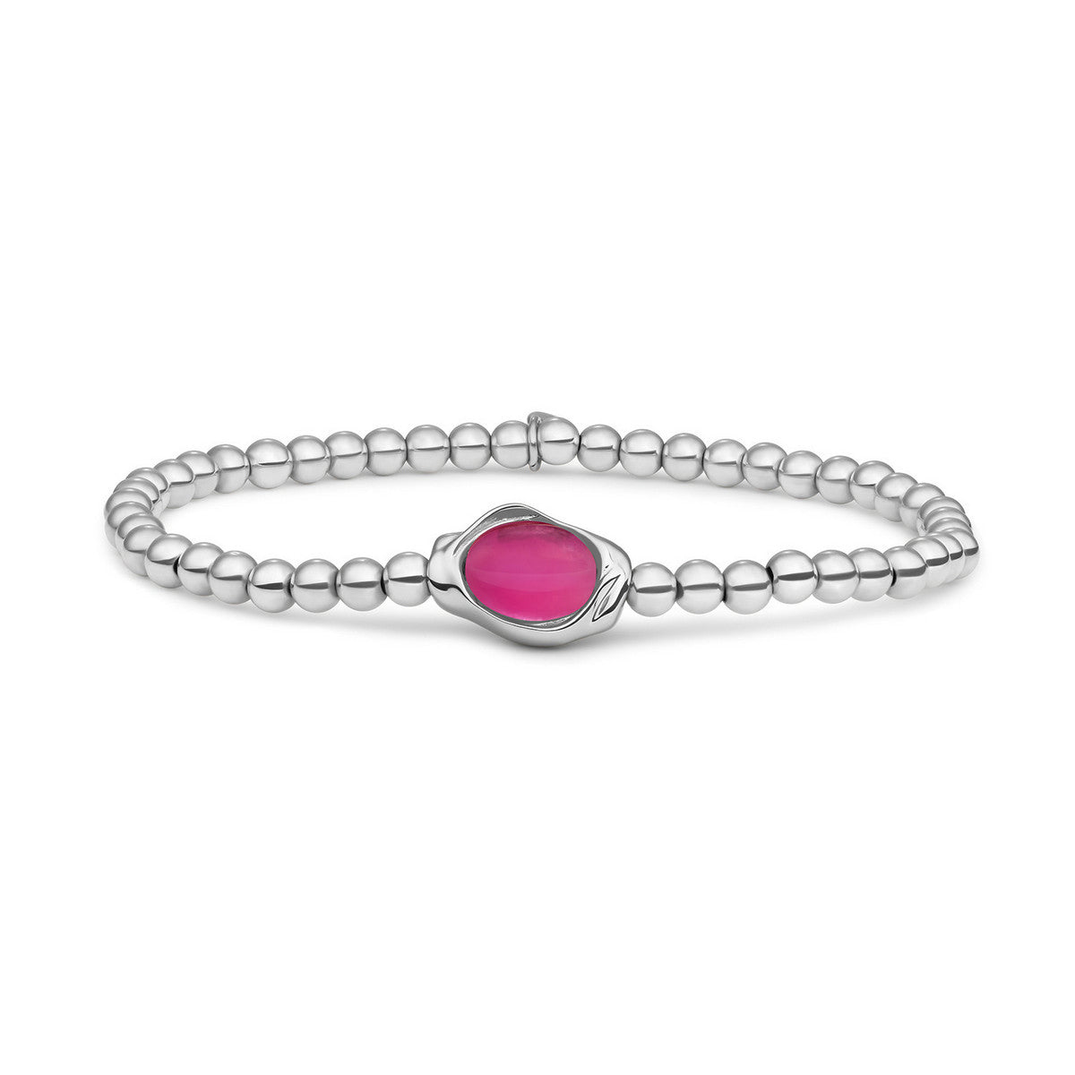 Sparkling Jewels Armband Jade SB-S-4MM-FLG69 Zilverkleurig