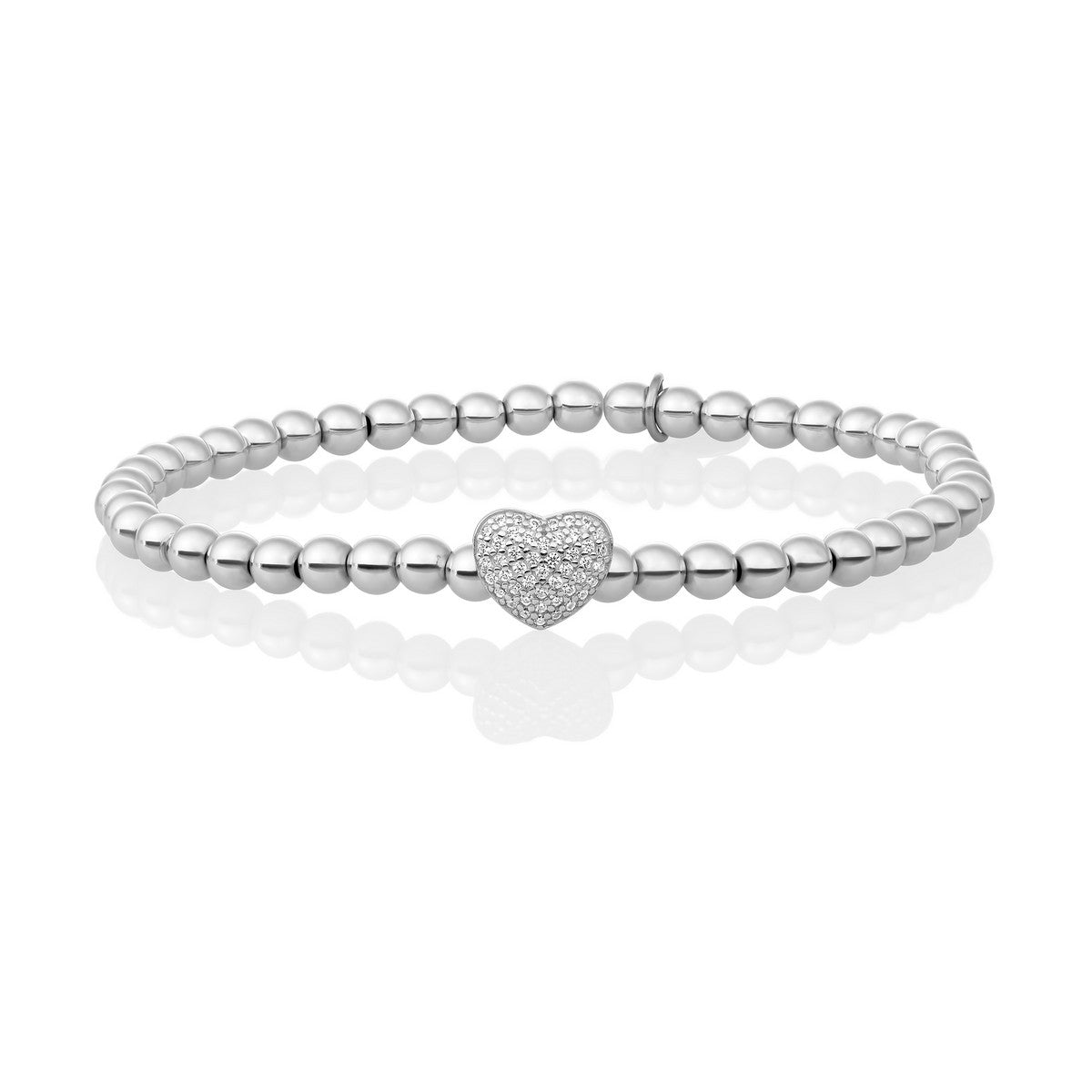 Sparkling Lewels armband Heart Disc Silver - White CZ SB-S-4MM-HEART - PansiteNederland.nl