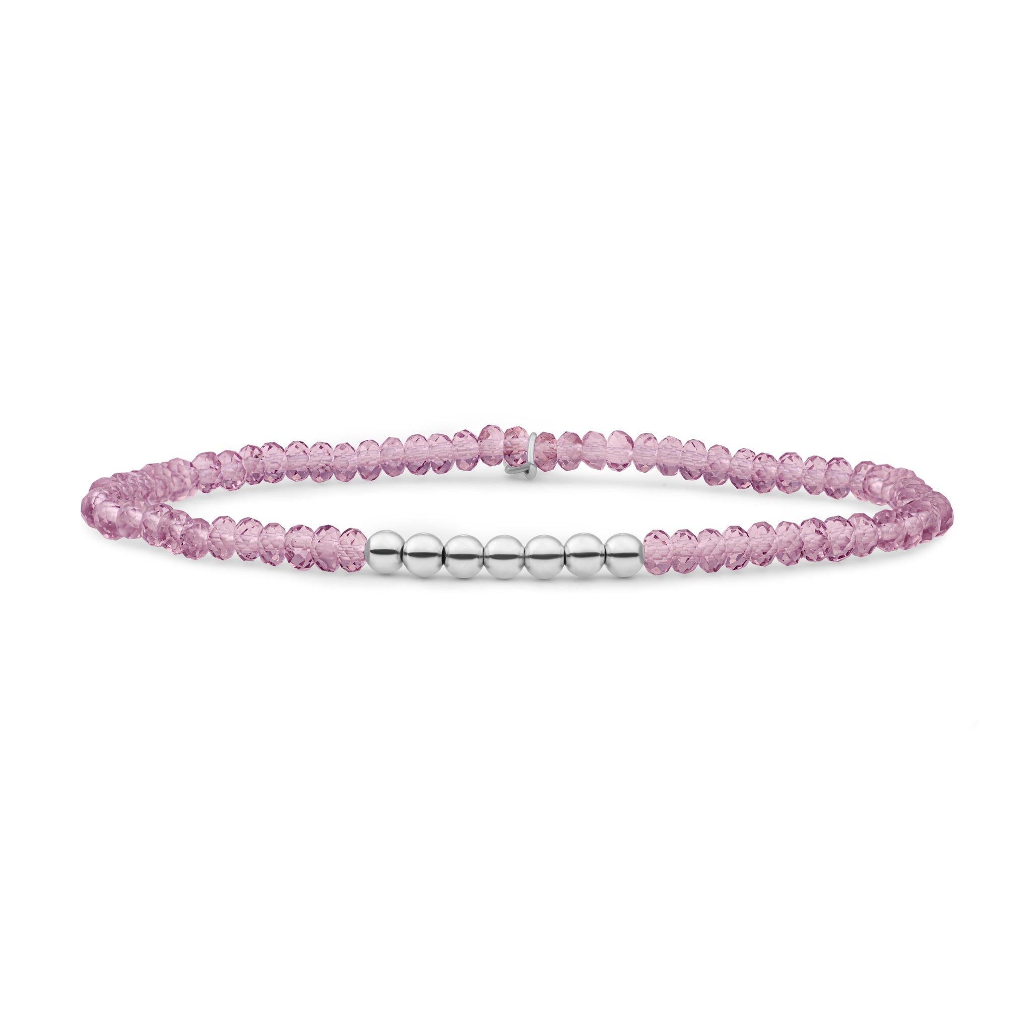 Sparkling Jewels Armband Aubergine Kwarts SB-S-4MM-RLI-G59 Bicolor