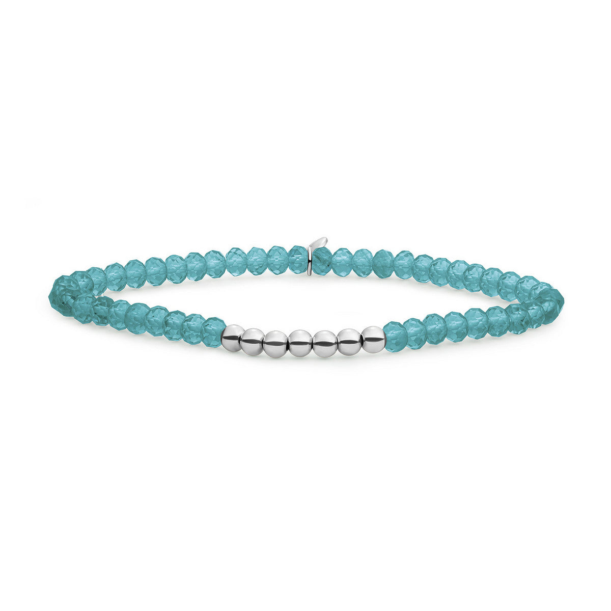 Sparkling Jewels Armband Turkoois SB-S-4MM-RLI-G70 Zilverkleurig