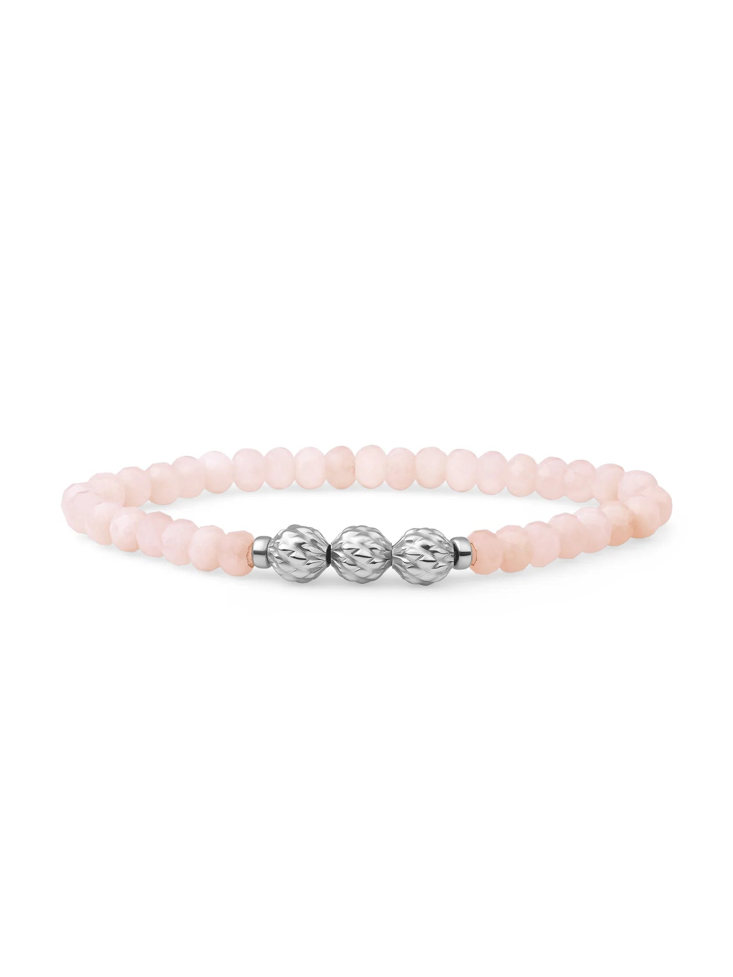 Sparkling Jewels armband Rose Quartz Fuse beads - Silver - 6mm SB-S-6MM-FUSE-G13 - PansiteNederland.nl