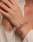 Sparkling Jewels Armband | Cherry Quartz 6mm fuse beads | silver SB-S-6MM-FUSE-G25 - PansiteNederland.nl