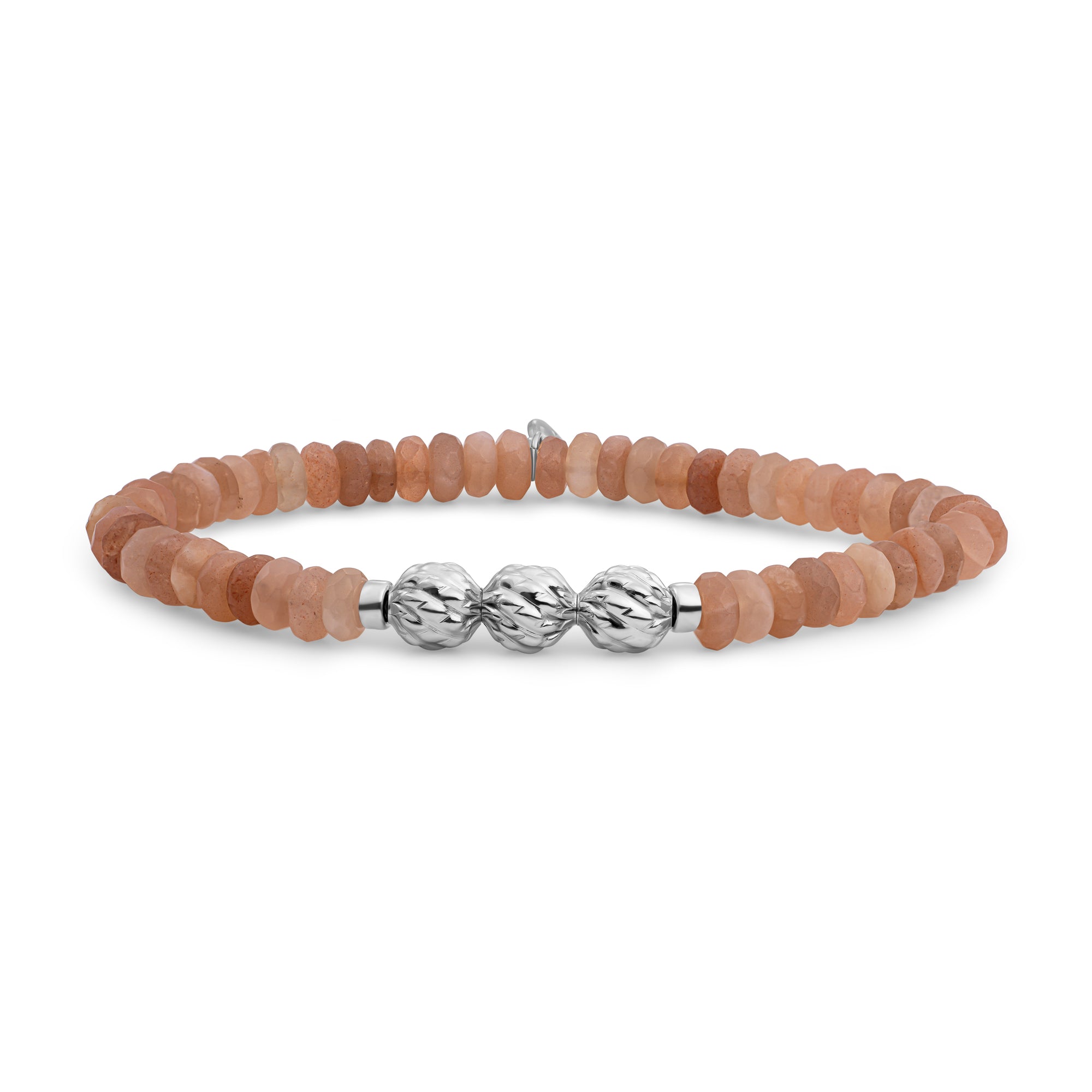 Sparkling Jewels Armband | Sunstone 6mm fuse beads | silver SB-S-6MM-FUSE-G58 - PansiteNederland.nl