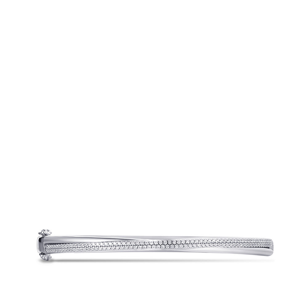 Gisser Bangle Zilver Gerhodineerd Zirkonia Wit 60 mm – SB26 – foto 2