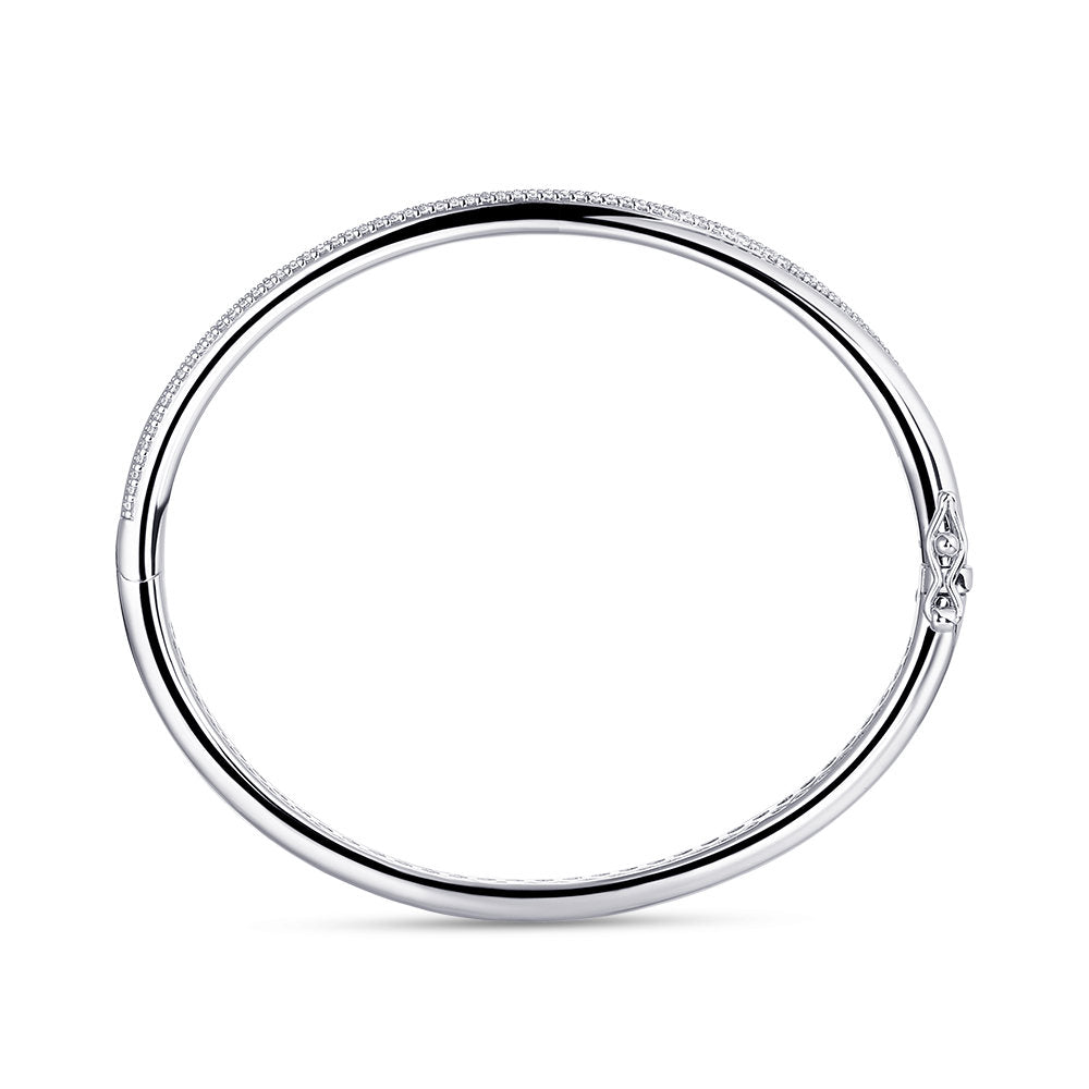 Gisser Bangle Zilver Gerhodineerd Zirkonia Wit 60 mm – SB26 – foto 4