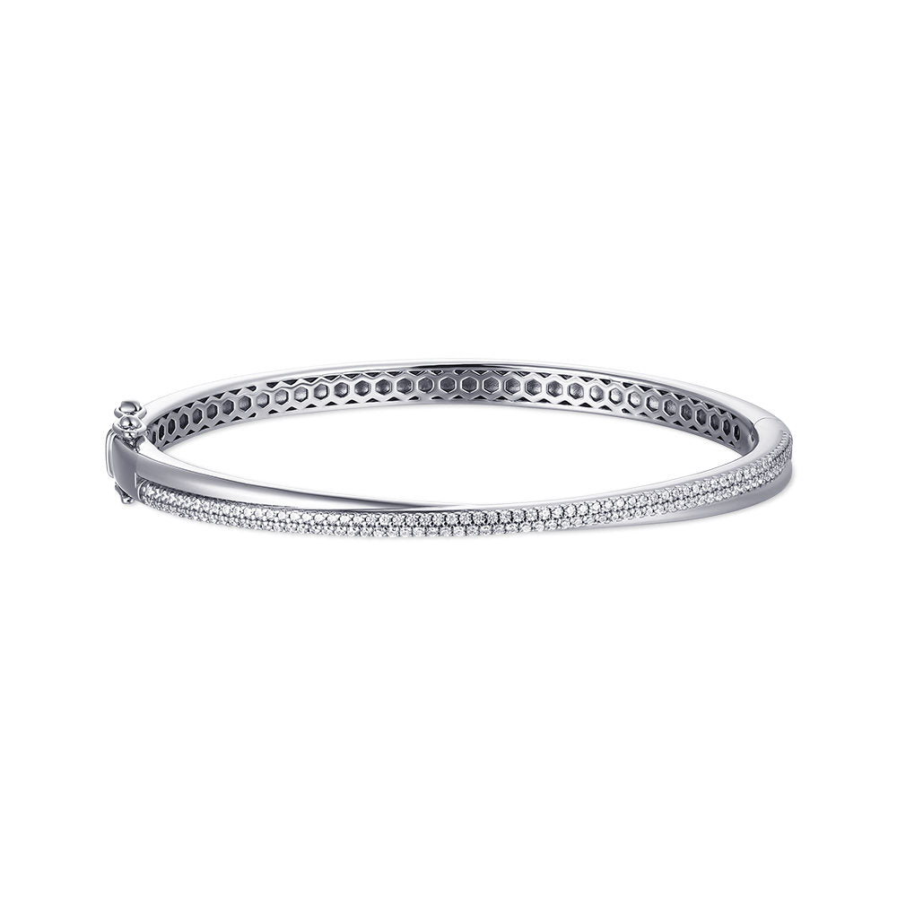 Gisser Bangle Zilver Gerhodineerd Zirkonia Wit 60 mm – SB26