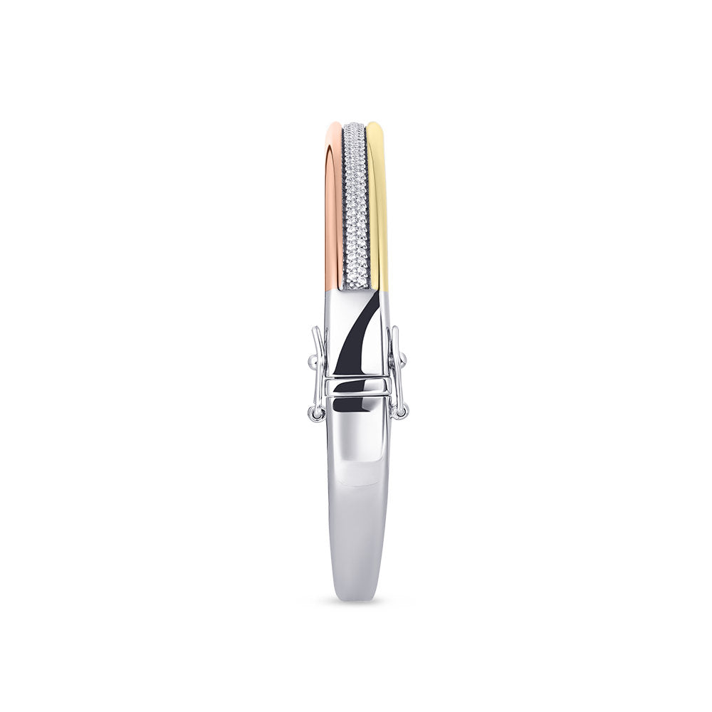 Gisser Bangle Zilver Verguld Tricolor Zirkonia Wit 60 mm – SB30T – foto 3