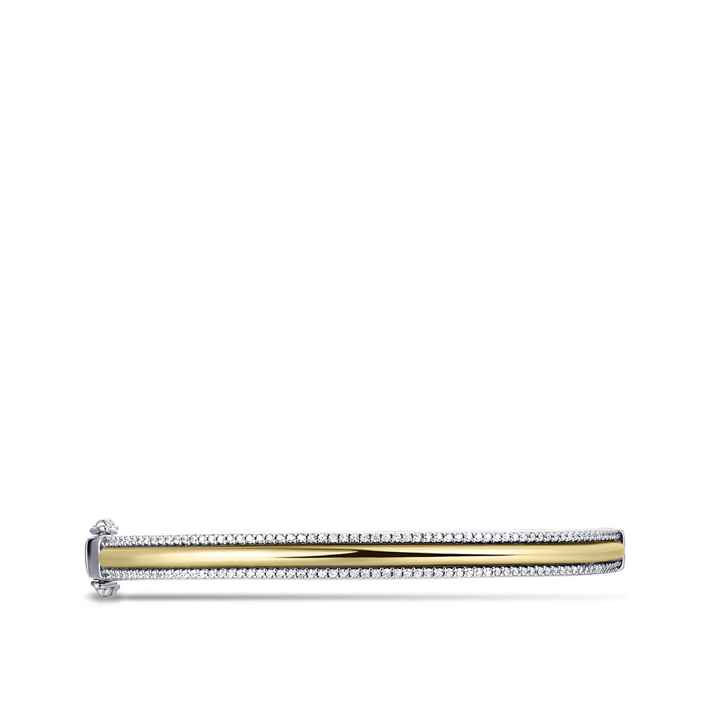 Gisser Bangle Zilver Geel Verguld Zirkonia Wit 60 mm – SB31Y – foto 2