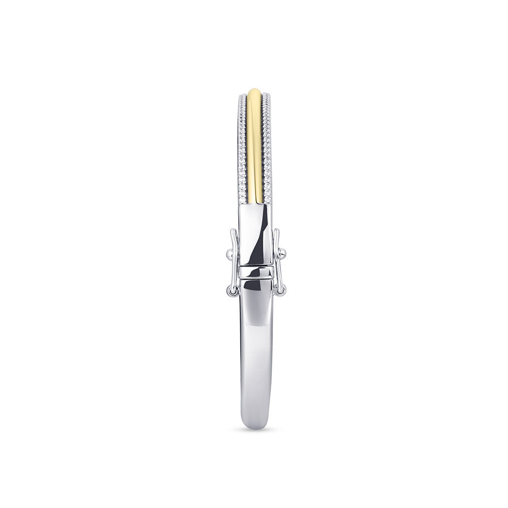 Gisser Bangle Zilver Geel Verguld Zirkonia Wit 60 mm – SB31Y – foto 3