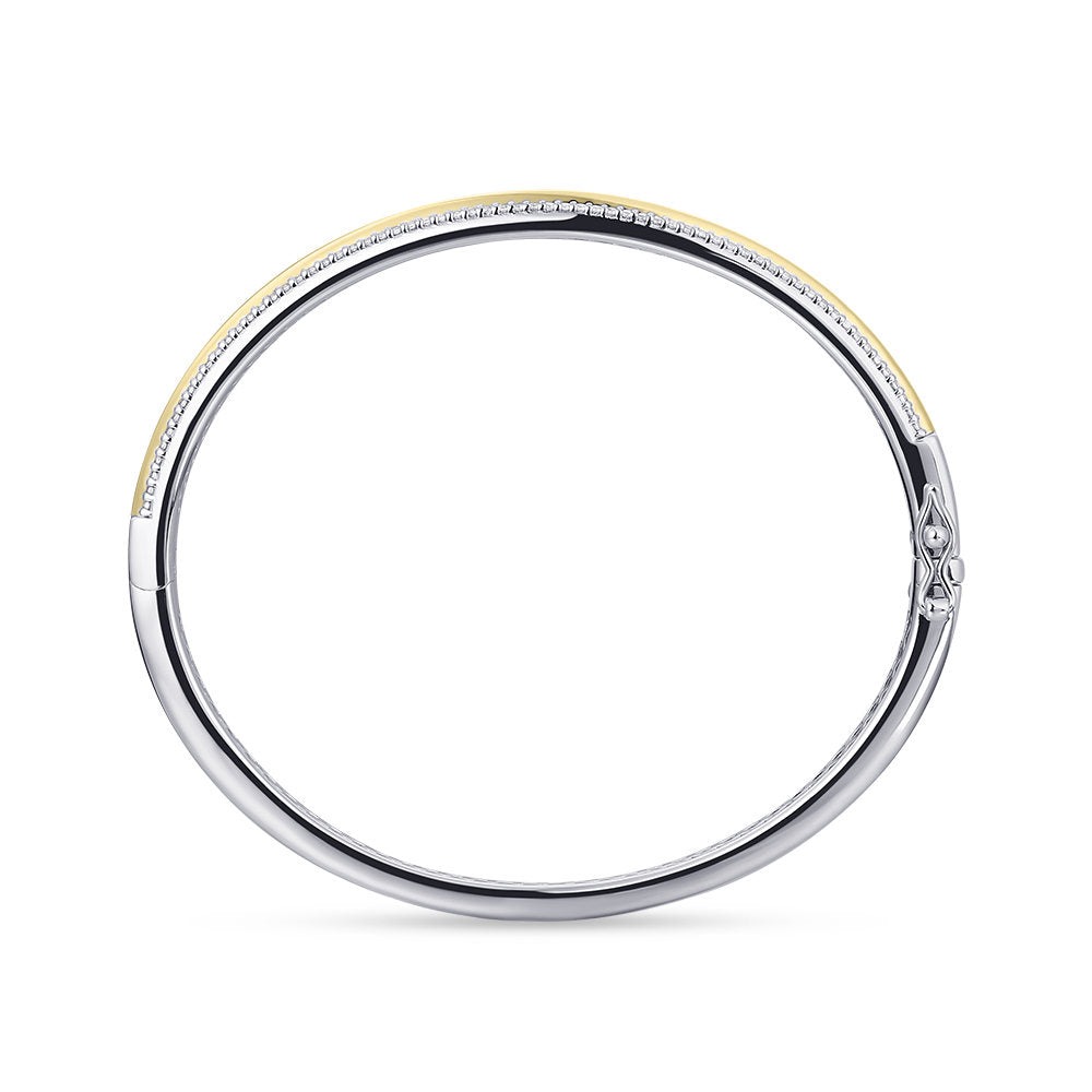 Gisser Bangle Zilver Geel Verguld Zirkonia Wit 60 mm – SB31Y – foto 4