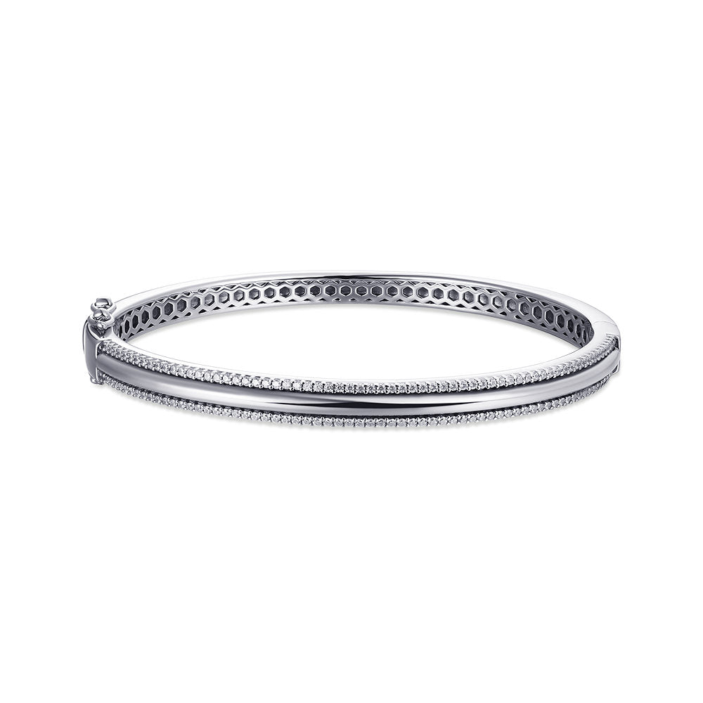 Gisser Bangle Zilver Gerhodineerd Zirkonia Wit 60 mm – SB31